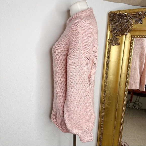NWT Zara Kids Mock Neck Pink Gold Metallic Thread Sweater Size 13-14 Years - Picture 3 of 7